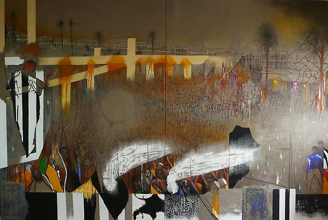  Gaza/Guernica, 2009 
Oil on linen, diptych, 78 x 108 in.
  View More  ➤ 
