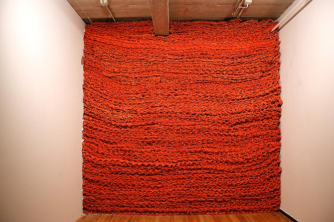 Big Boss, 2010
Rope with latex paint
Dimensions variable
Installation view, MASS MoCA