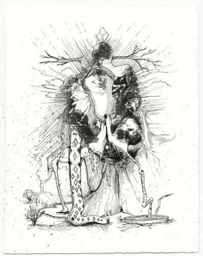 Mist 4 (from the Nebula Series), 2008
Pen, ink, xerox transfer on paper
8.5 x 6.5 inches