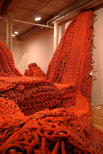 Big Boss, 2010
Rope with latex paint
Dimensions variable
Installation view, MASS MoCA