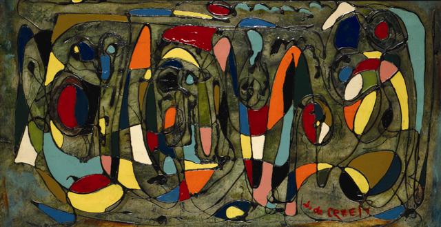 Jose de Creeft 
Exuberance, ca. 1958 
Mixed media on board
17 3/4 x 32 inches
DECR_J_030