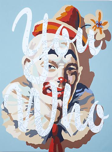 You Who (Self-portrait), 2010.
Acrylic paint and archival pigment on canvas, 48 x 36 inches.