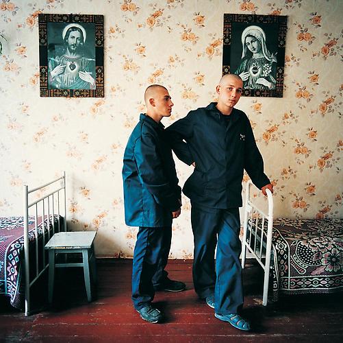  Oleg, sentenced for murder; and a friend. Juvenile prison for boys, Ukraine , 2010
C-Print
37 x 37 inches
Edition of 7