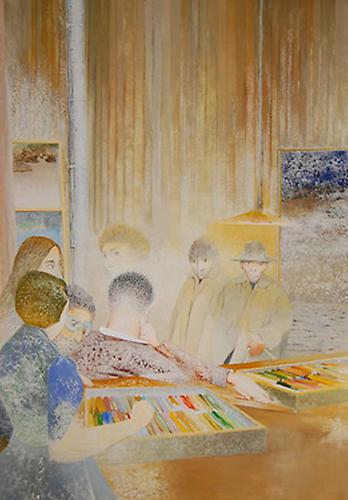  Encounter at the Maison du Pastel, 1983 
Oil on canvas, 71 x 50 in.
  View More  ➤ 
 Price upon request 