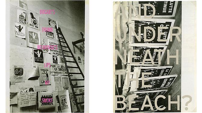Left
 BELMONDO'S LIPS, 2012 
Archival inkjet prints on Hahnemule Fine Art photo rag paper, 36 x 28 in.
 Price upon request 

Right
 AND UNDERNEATH THE BEACH?, 2012 
Archival inkjet prints on Hahnemule Fine Art photo rag paper, 36 x 28 in.
 Price upon request 