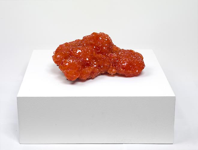Lust to Dust, 2012.
Carmine alum pigment crystals grown on painted wood base, 10 x 15 x 15 inches.