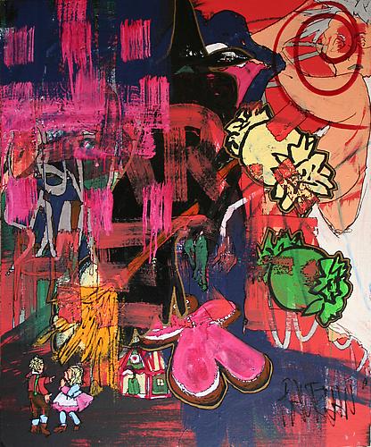  I WANT YOUR CANDY , 2011
Acrylic enamel, paint marker and ink on canvas 
35 ½ x 29 ½ inches