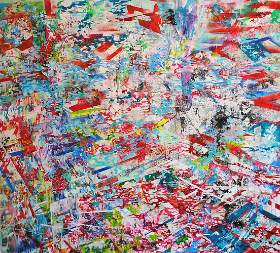 STREAMLINE 1 (HIDDEN DIMENSION) | ACRYLIC AND INK ON CANVAS | 127 X 133 CM | 2010