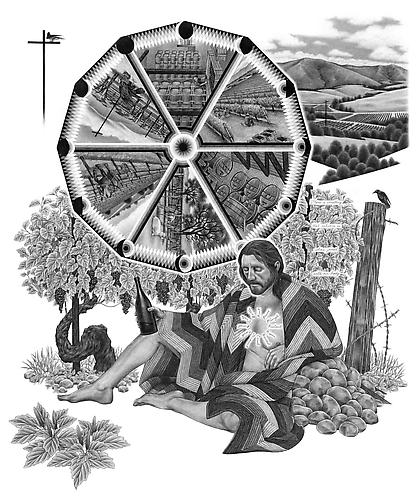 Eric Beltz, Drunk Jesus Calendar (2010)
Graphite On Bristol
29h x 23w in (73.66h x 58.42w cm)