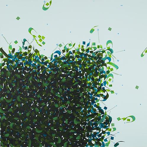 Untitled 10 (Entropy Series)   2010
Ink and acrylic on canvas
48 x 48 in / 122 x 122 cm
