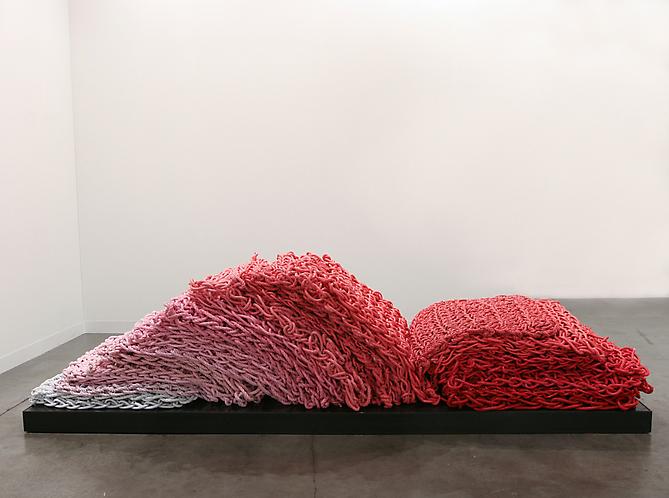 Beefcake Chaise Lounge (Pink), 2011
Rope, latex paint