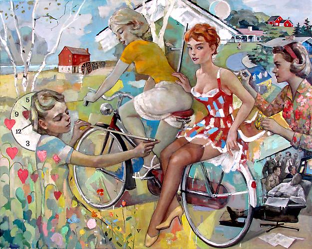  MIKE COCKRILL
The Creation of Eve: Monitored by the Joint Chiefs of Staff, 2012 
Oil on canvas, 56 x 70 in. 
  View More  ➤ 