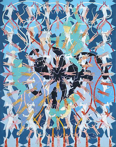 Untitled V from Nexus Series   2009
Acrylic on linen
64 x 51 in / 83 x 129.5 cm