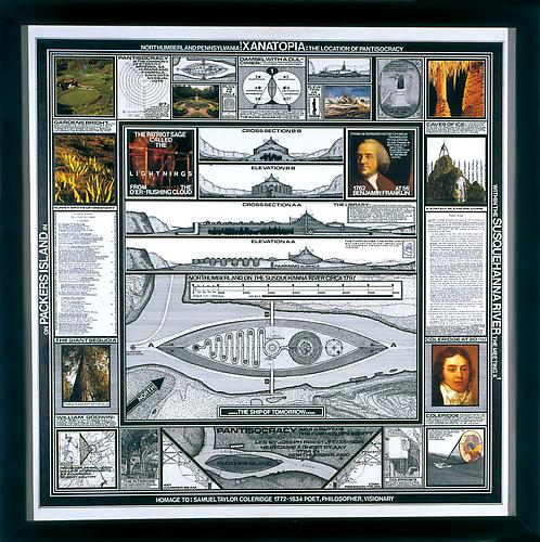 XANATOPIA, 1995
Acrylic, ink, guoache, vinyl lettering and collage on board, 30 x 30 in.
  View More  ➤ 