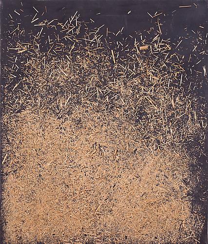 Untitled 1970s
Straw on mixed media compound on canvas
20 x 24 in / 50.8 x 61 cm