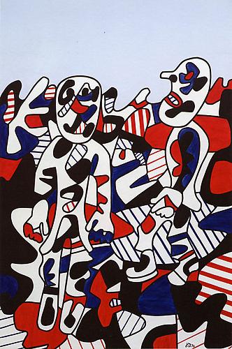 Episode Champêtre, November 1974, 1974
Vinyl on canvas 195.6 x 128.9 cm. (77 x 50 3/4 in.)
Signed with initials and dated lower right: 'J.D. 74'