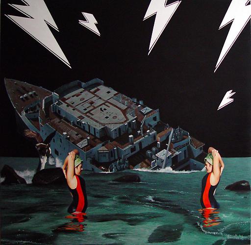 Drama twins, 2009.
Oil and acrylic on canvas, 60 x 60 inches.