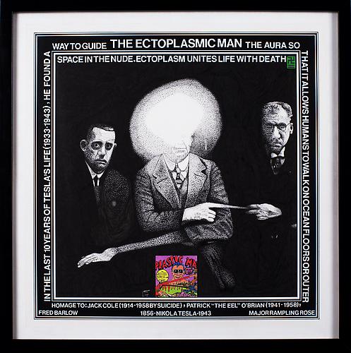 THE ECTOPLASMIC MAN, 2011
Ink, acrylic, vinyl lettering on board, 21 1/8 x 21 1/8 in.
 Price upon request 
  View More  ➤ 