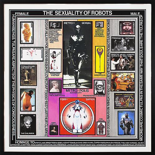  PAUL LAFFOLEY
The Sexuality of Robots, 2009-2010 
Ink and vinyl lettering, 30 x 30 in.
  View More  ➤ 