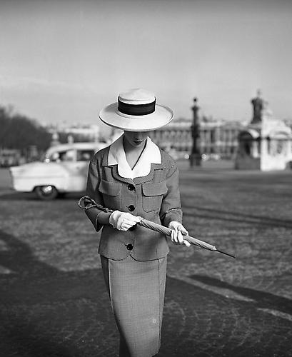 Girl umbrella Concorde Place 
Gelatin Silver Print