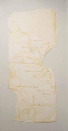 you say i want a revolution (pieces of the wall, 1, Part 2), 2012
Paper, gesso, acrylic, ink on mat board
76 x 32 inches