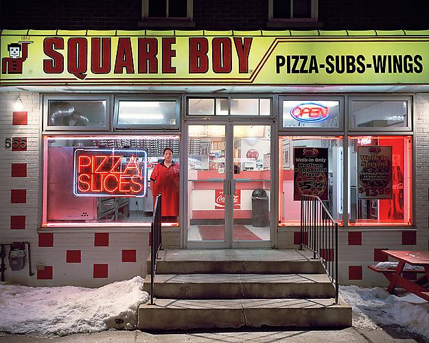 KAYLA AT PIZZA PLACE, PITSON STREET, OSHAWA, ONTARIO | C-PRINT | 40 X 50 INCHES | 2009