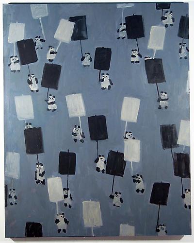 Panda Protest, 2008
Oil on linen
60 x 48 in.