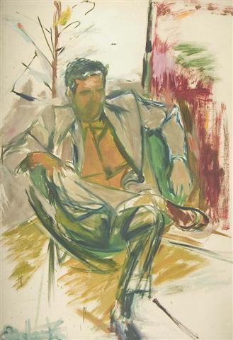Elaine de Kooning 
Portrait of Robert Mallary, 1957 
Oil on canvas
70 1/2 x 49 1/2 inches
DEKO_E_028