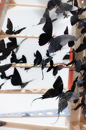 Paul Villinski, Passage, 2011
Salvaged wood, found aluminum cans, wire, soot, steel
3’-2” x 15’-4” x 33’