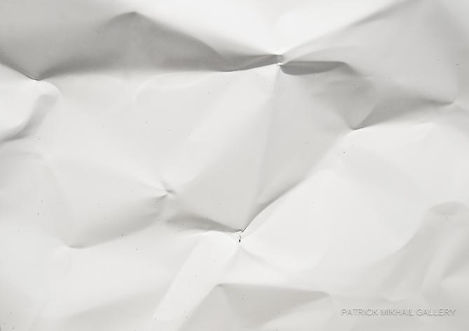 CRUMPLED (DETAIL) | OIL ON ALUMINUM | 24 X 19 INCHES | INSTALLATION VIEW | PATRICK MIKHAIL GALLERY | 2011