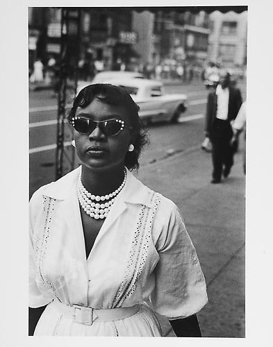 Black woman in white 
mid 1950s
Gelatin Silver Print