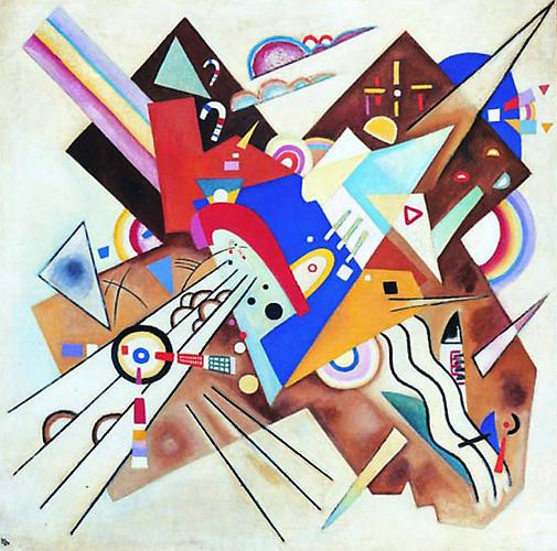 Betonte Ecken (Angles Accentués), 1922-23
Oil on canvas 51 1/4 x 51 1/4 cm. (130 x 130 in.) 
Signed with monogram and dated lower left