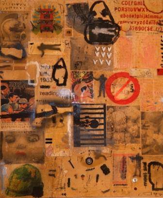 Mahmud Al-Obaidi
Fair Skies   2009-2010
Mixed media on canvas
48 x 40 in