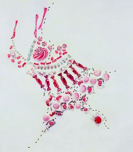 Aubrey Learner: Kandiland 1 (2012)
Watercolor On Paper
40h x 35w in (101.6h x 88.9w cm)