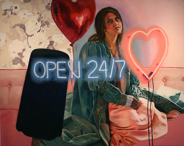  She is Open 24 Hours a Day, Seven Days a Week , 2012
Oil on linen
56 x 66 inches