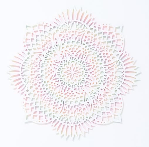 Prismatic Radiation, 2012
Wood, acrylic paint
47 x 47 x 1 in