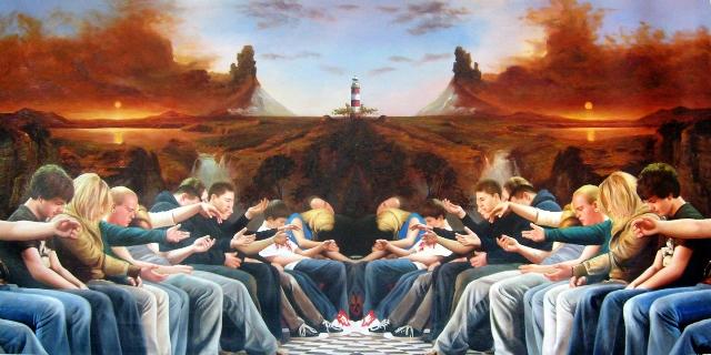 Hypnosis, 2010
Oil on canvas, 40 x 80 inches.