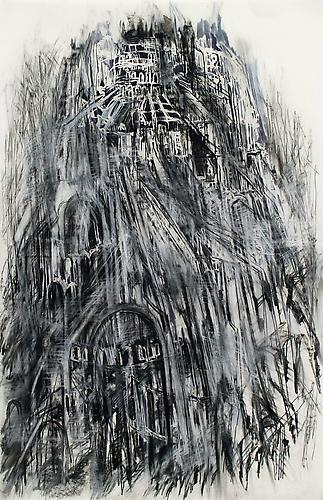 Diana Al-Hadid
Untitled, 2008
Charcoal, watercolor and conte on mylar
40 x 26 1/16 inches