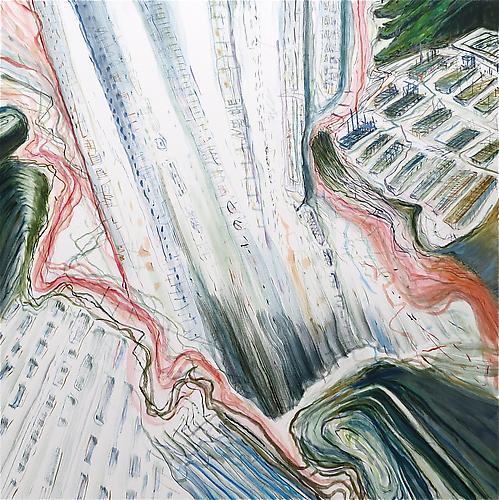 Judith Belzer, Edgelands #30 (2013)
Oil On Canvas 
56h x 56w in (142.24h x 142.24w cm)