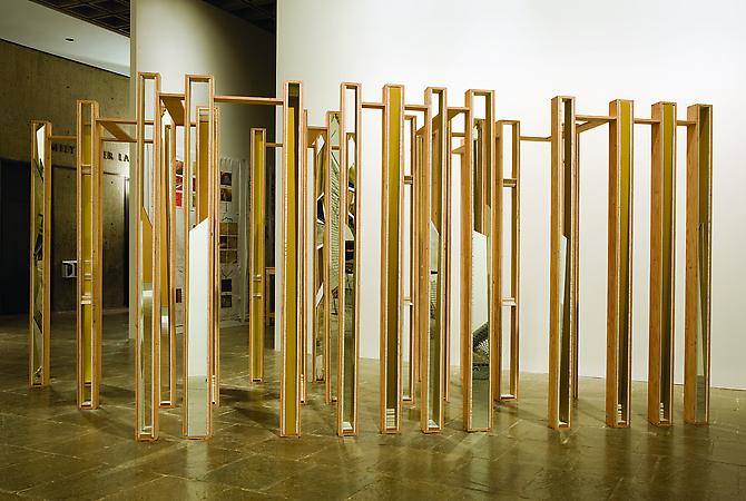 Heather Rowe
Something Crossed the Mind (Embellished Three Times), 2008
plywood, drywall, wallpaper, mirror and molding
216 x 87 x 96 inches