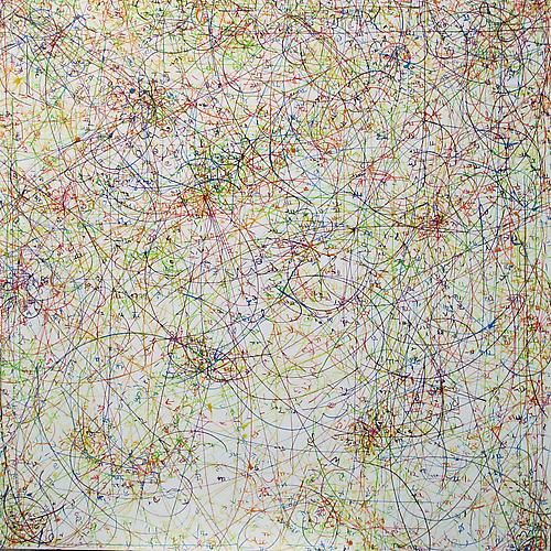 Kysa Johnson, blow up 201 - subatomic decay patterns (2013)
Watercolor, Graphite And Watercolor Pencil On Panel
24h x 24w in (60.96h x 60.96w cm)