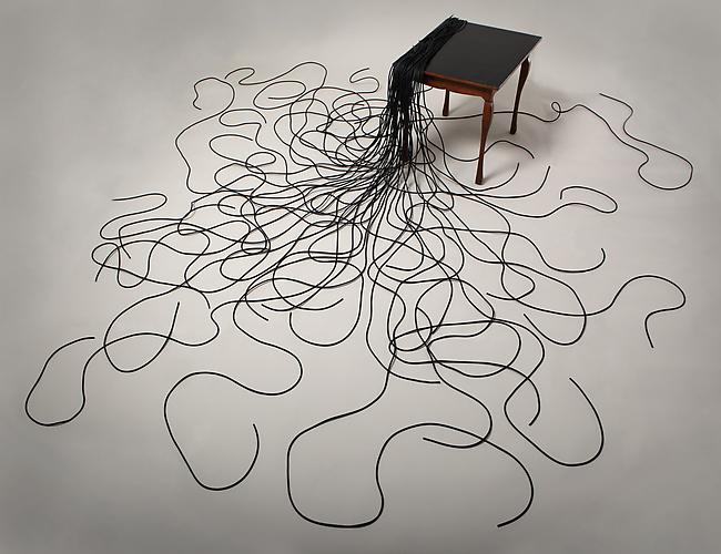 Sharon Louden, Cathedra (2012)
Rubber, Glue, Wood
20h x 96w x 84d in (50.8h x 243.84w x 213.36d cm)