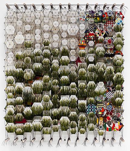 Buried in the Underbrush
Acrylic, paper, bamboo, nylon
40 x 34 x 8 inches