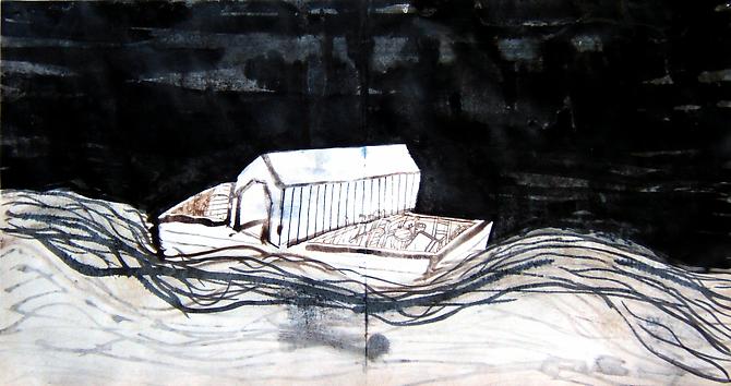 Paul Bowen, 2008
 Bridge Skow , ink on paper
10" x 19"