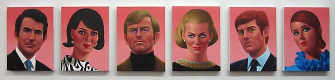 The Pinko Six, 2009
Oil on canvas
6 canvases, 20 x 16 inches each