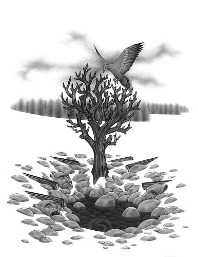 Eric Beltz, Medusa's Birdcage (2011)
Graphite On Bristol
11h x 8.5w in (27.94h x 21.59w cm)