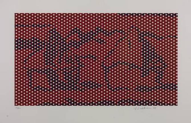 Haystack #5, 1969.
Lithograph and screenprint on paper, 13 1/4 x 23 1/4 inches.