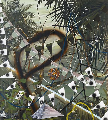 Paul Wackers, A Leading Question (2011)
Acrylic, Spray Paint On Panel
40h x 36w in (101.6h x 91.44w cm)