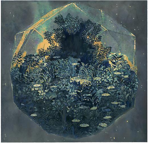 Ben Blatt: Untitled (Blue Diamond) (2012)
Watercolor, Gouache, Ink On Paper
22.25h x 22.75w in (56.52h x 57.79w cm)