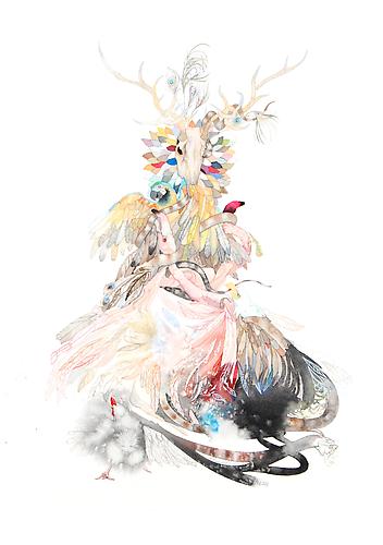 Laura Ball, Totem  (2011)
Watercolor, Graphite  On Paper
20h x 16w in (50.8h x 40.64w cm)